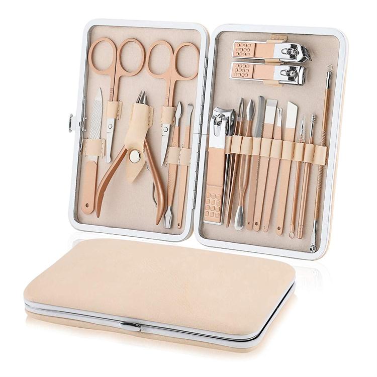 18 STKS Groothandel Rose Gold Manicure Pedicure Set