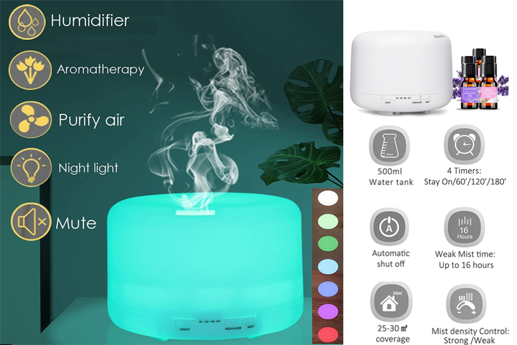 Cool Mist Luchtbevochtiger Aroma Essentiële Olie Diffuser