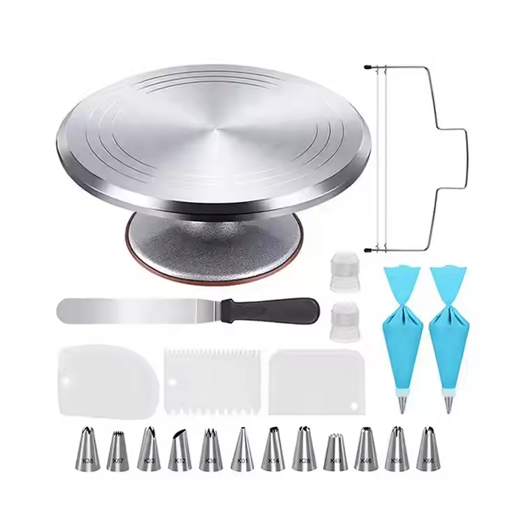 22pcs aluminium draaitafel stand bak cake decoreren kit