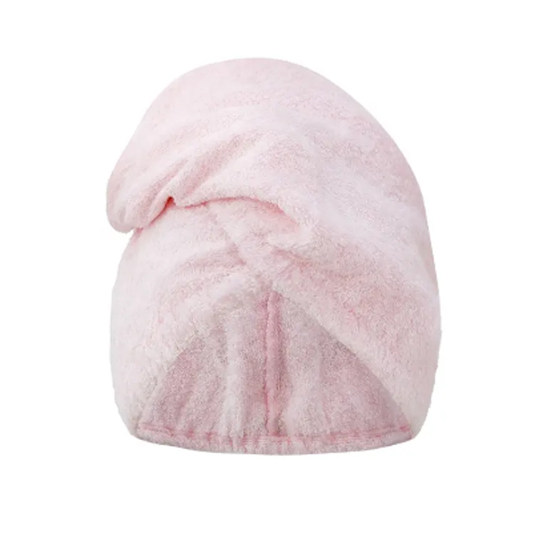 Absorberende roze bamboe microvezel haar tulband wrap handdoek