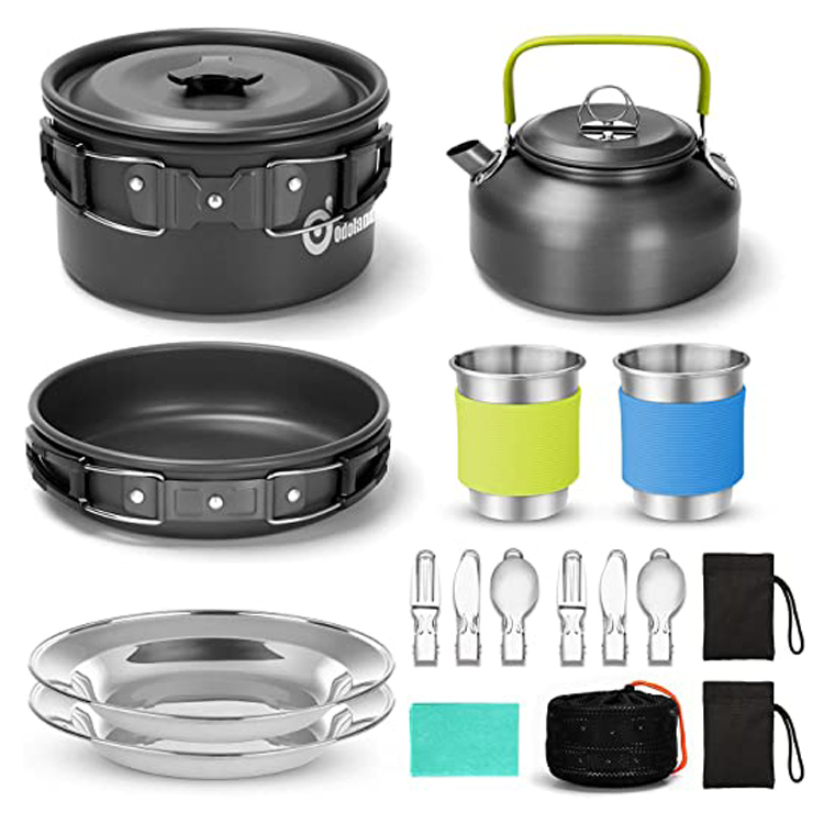15 STKS Draagbare Outdoor Picknick Kookset Camping Kookgerei