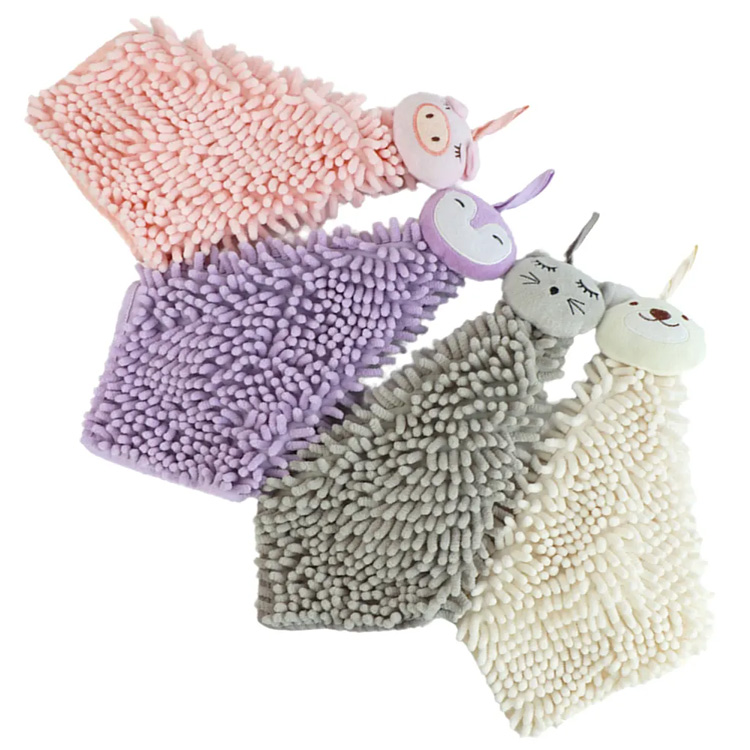 Cartoon schattig dierwater absorberende chenille handdoek