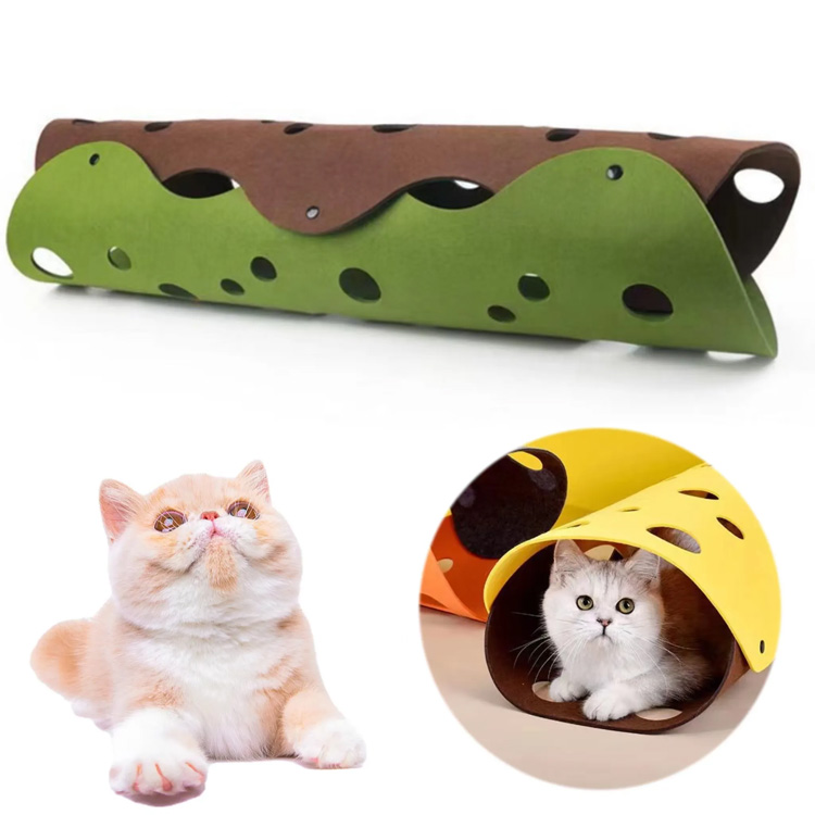 Cat Tunnels Bedbuisbed met gaten spelen opvouwbare huisdiertunnel