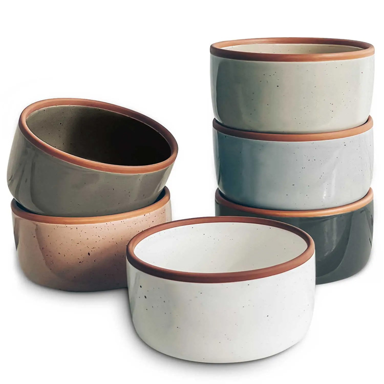 Ceramic Ramekins Zet kleine oven veilige bakgerechten Cups