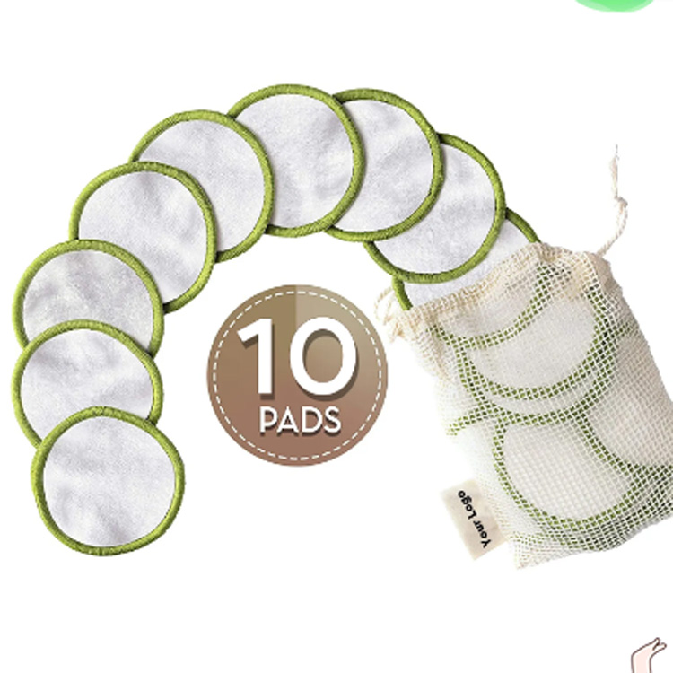 Katoenrondes wasbare bamboe herbruikbare katoenen pads