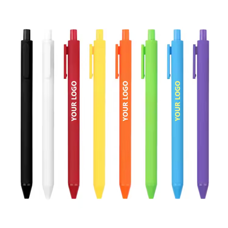 Aangepaste logo advertentiepen Plastic pers Ballpoint Pens