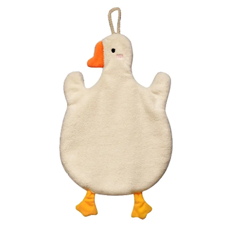 Aangepast logo witte eend hangende hand swan handdoek