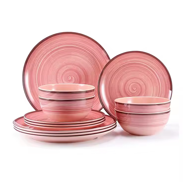 Aangepaste melamine 4 herbruikbare 12 -stcs melamine serviesset