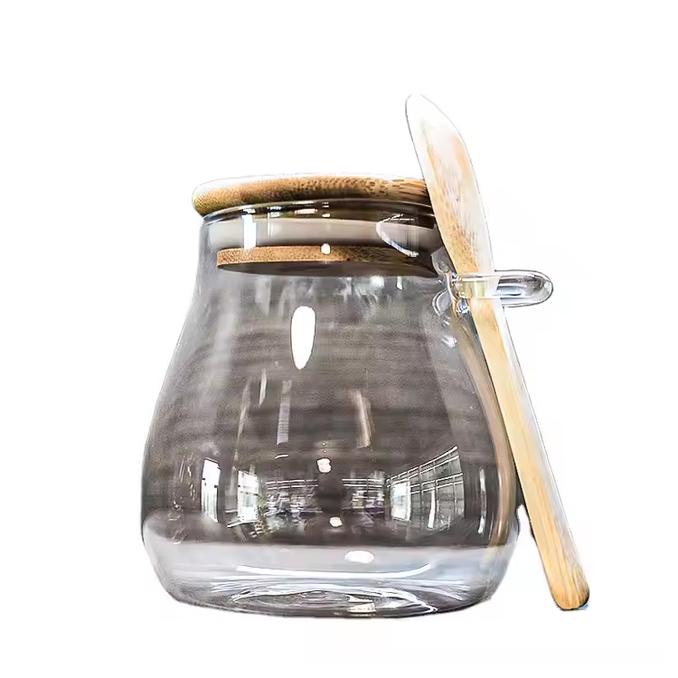 Aangepaste vorm borosilicaat glazen kruidenthee met flip -deksel