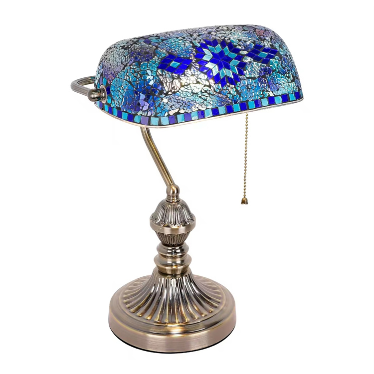 Decoratie gebrandschilderd glas bankiers mozaïekstijl tafellamp