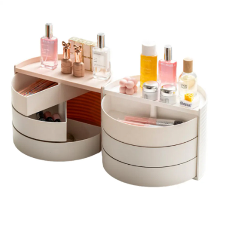 Deskop cirkelvormige dressoir container make -up organisator