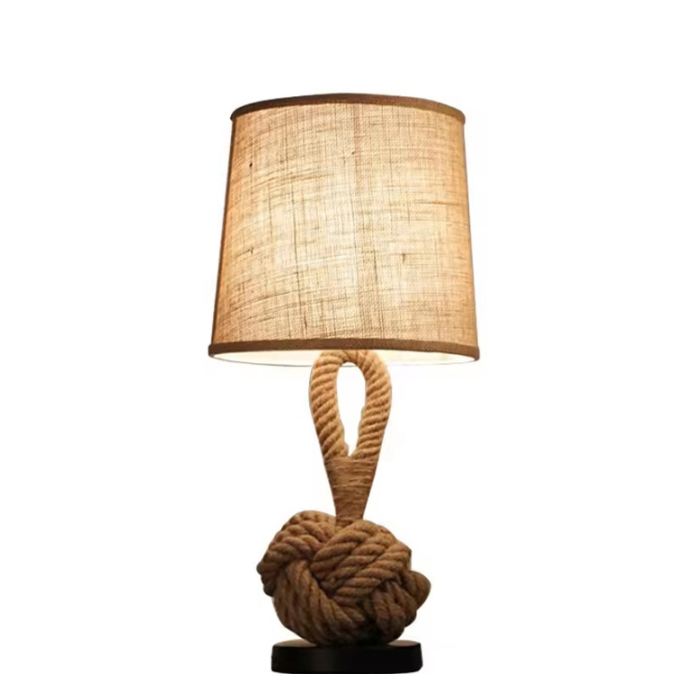 Stoffen lampenkap ETL bedlampje Hotel touw bureaulamp