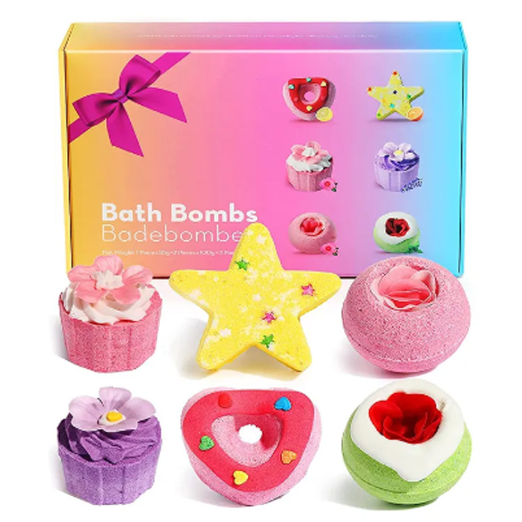 Familie hotel badkamer kleurrijke cupcake schattige koolzuurhoudende badbom