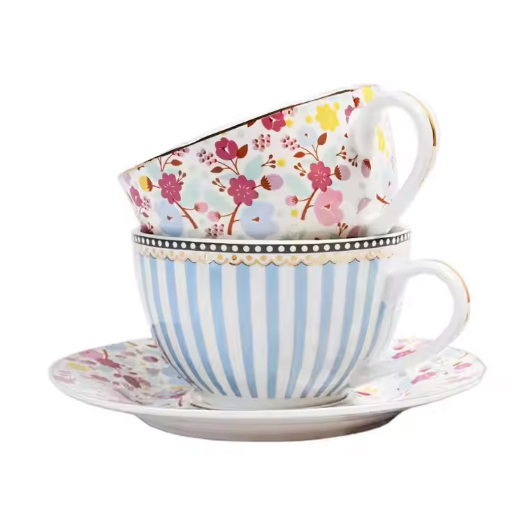 Bloemstijl Aangepaste Bone China keramische koffiekopje