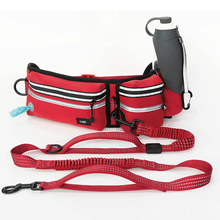 Handsfree loopband hondenriem met heuptasje