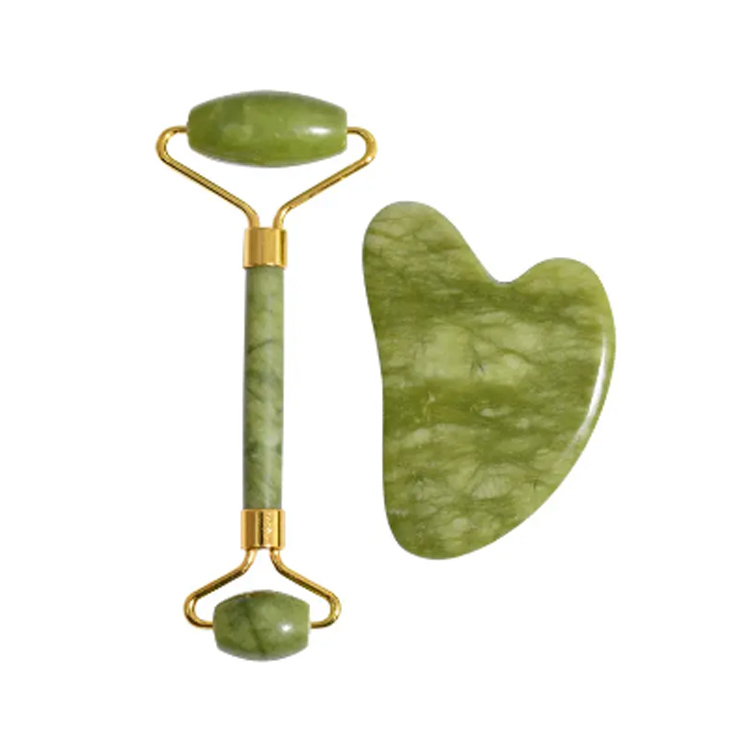 Hoogwaardige gezichtsmassager Natural Gua Sha Green Jade Roller