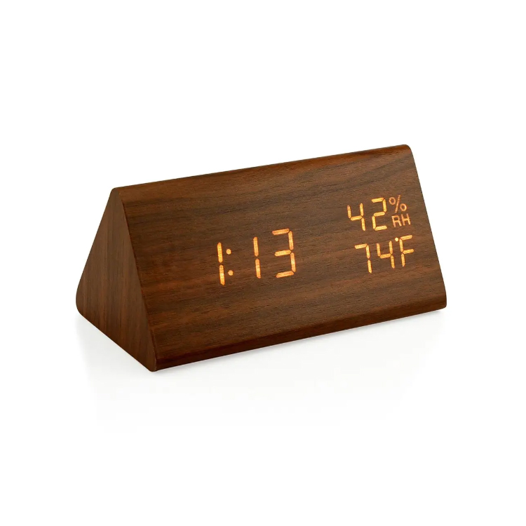 Home Decor Cube draagbare houten digitale led wekker