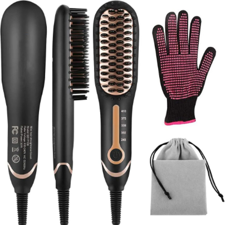 IJzeren borstel hete kam keramische haarstyling elektrische rechters