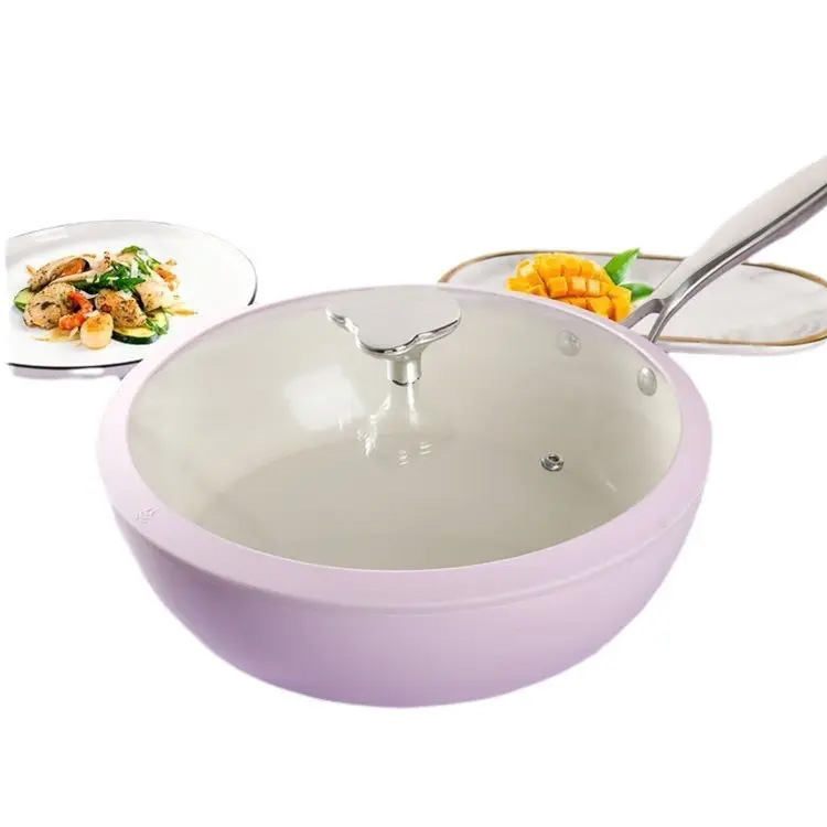 Lavendel shell porselein wok cobblestone keramische koekenpan