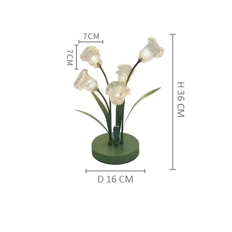 LED-tafellamp Nachtkastje Glazen tulp Bureaulamp