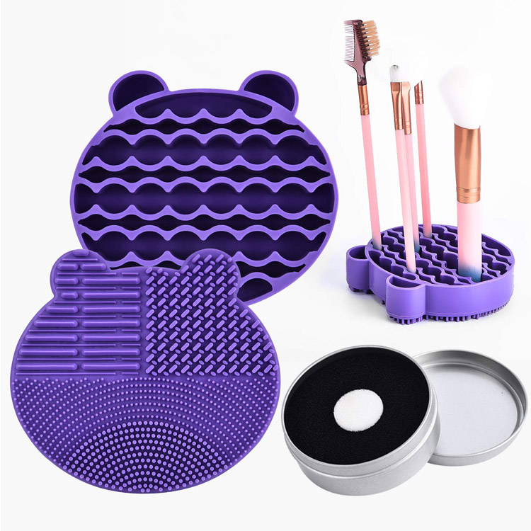 Draagbare drooghouder Siliconen make-upborstelreiniger Mat