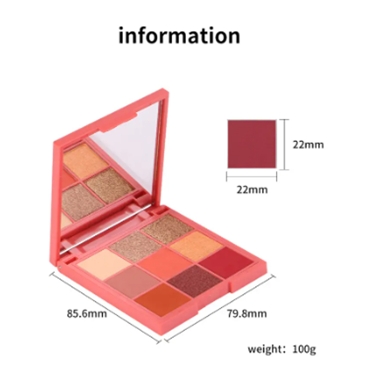 Make -up Shimmer Matte 9 Color Square oogschaduwpalet