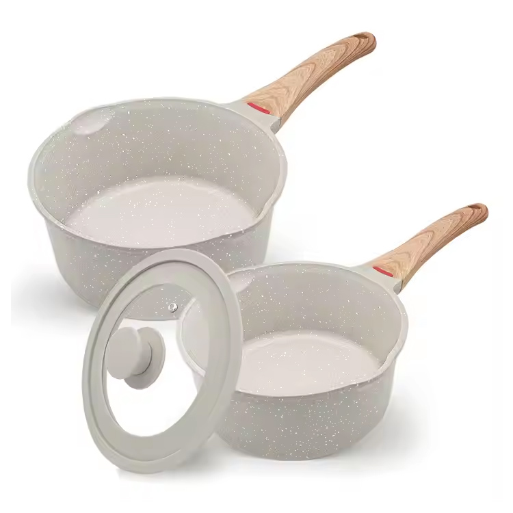 Mini -soeppot anti -aanbak steelpannen set 1,5qt & 1.8qt sauspan