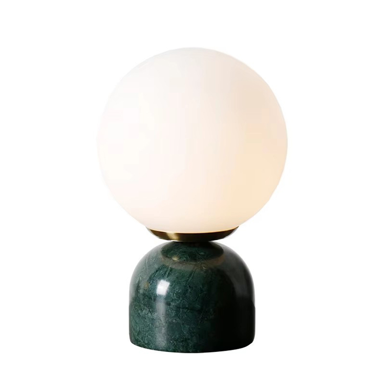 Moderne mini-glazen slimme tafellamp met marmeren voet