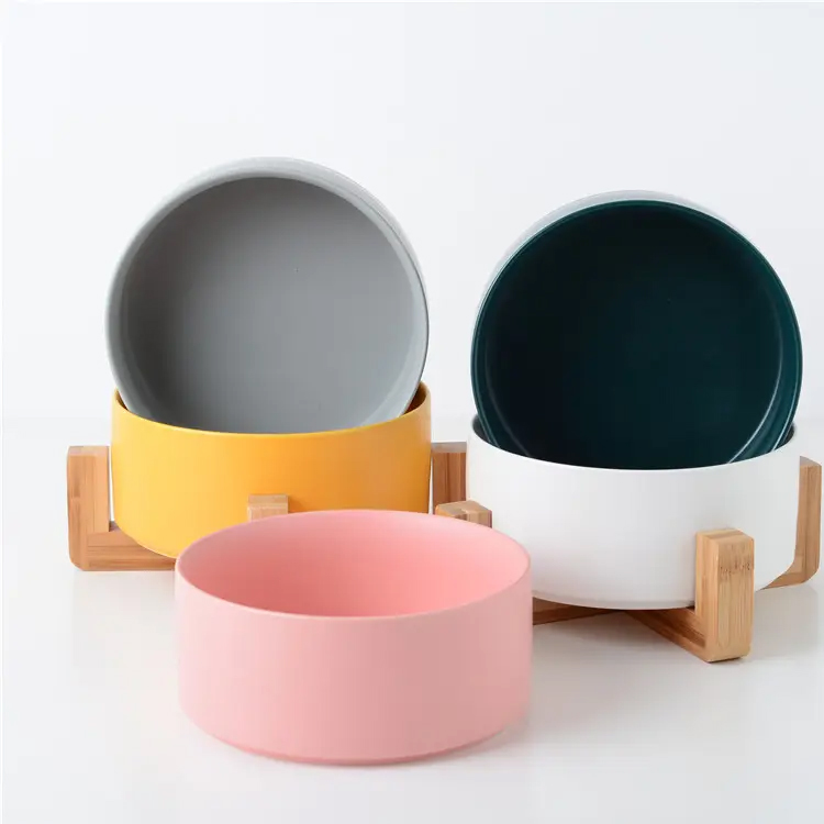Multi -kleuren keramisch houten frame huisdier kattenhondkom