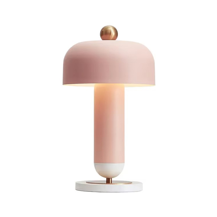 Mushroom Home Decor Villa Noordse roze metalen tafellampen
