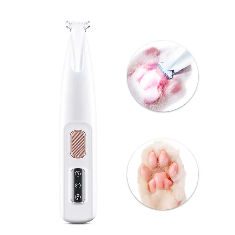 Nieuwe waterdichte huisdier LED LICHT HOND PAWS HAAR CAT HAAR CLIPPER