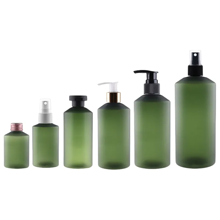 Schuine schouder Frosted groene toner shampoo fles