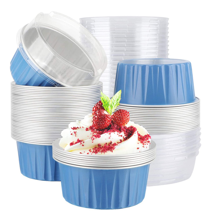 Party Muffin Liners Aluminiumfolie Baking Cups met deksels