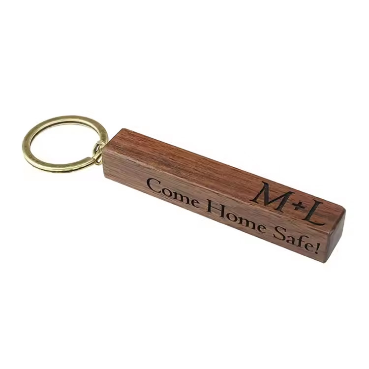 Hanger hout chip metaal sleutelhang jubileum cadeau snijden