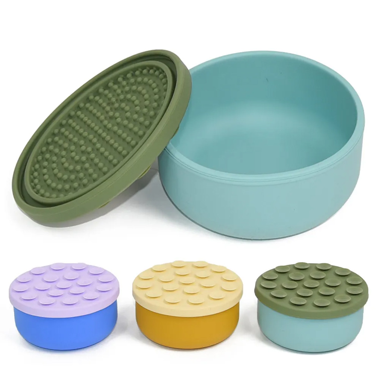 Draagbare hondenkom multi -kleuren siliconen langzame feeder hondenkom