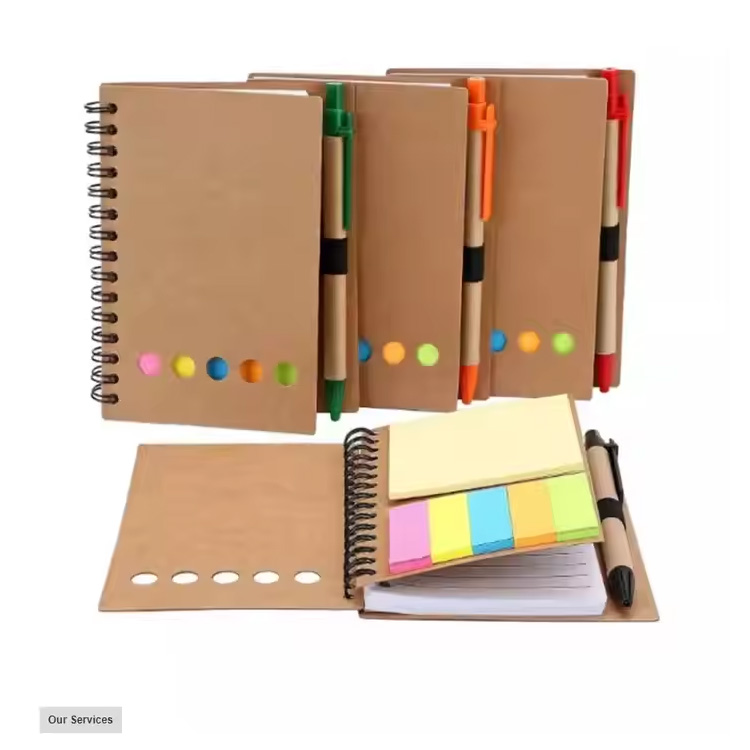 Promotioneel aangepaste ontwerp spiraalvormige notebook met pen