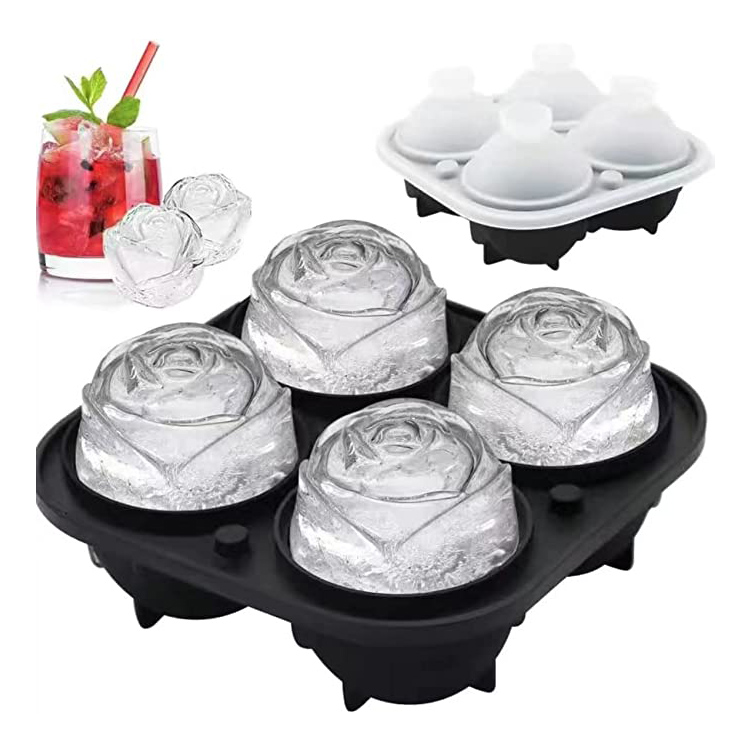 Nieuwigheid 3D Silicone Rose Ice Mold Cube Tray