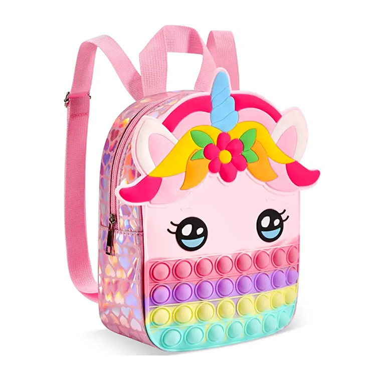 Siliconen peuterschooltas Unicorn Pop It-rugzak