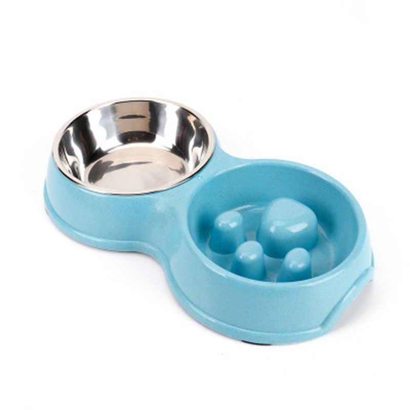 Slow Feeder Pet Double Bowl