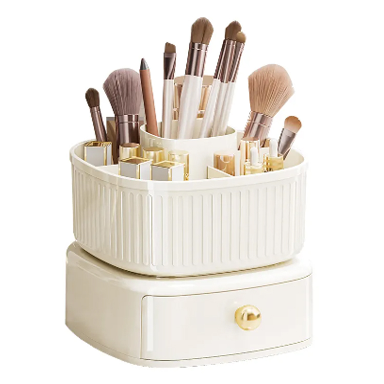 Vierkante lade llipstick make -up borstel rotatable opbergdoos