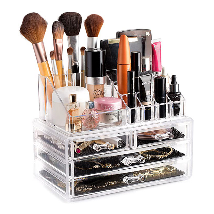 Stapelbare acryl cosmetische opbergdoos make-up organizer