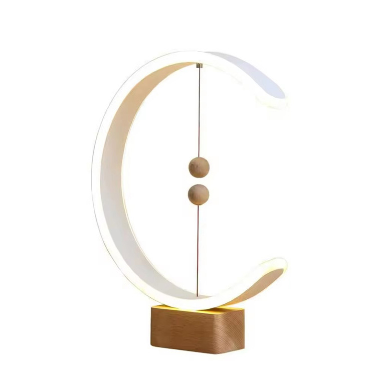 USB magnetische houten levitatie bureaulamp in de lucht