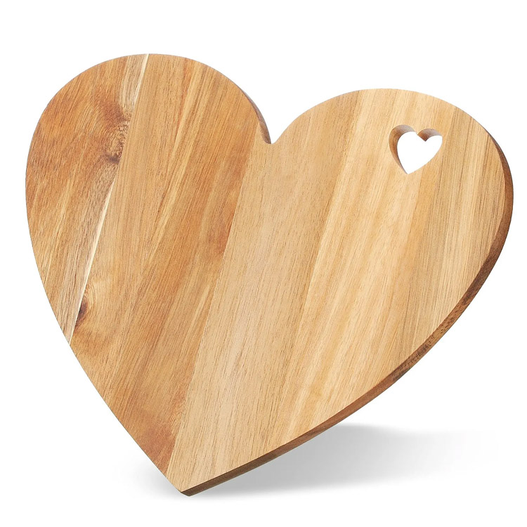 Houten liefde gevormde kaas deli bord snijplank hout