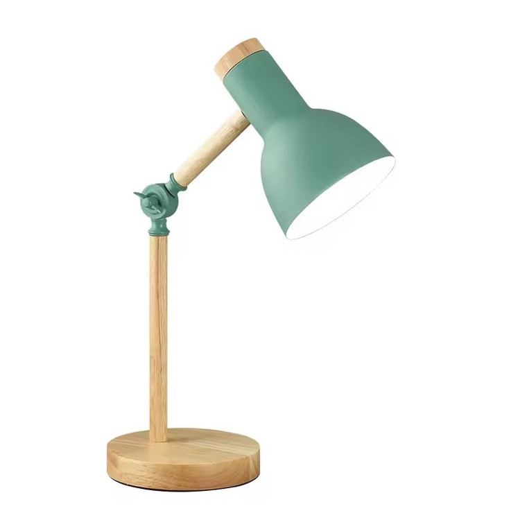 Bureaulamp met houten basis Slimme leestafellamp van hout