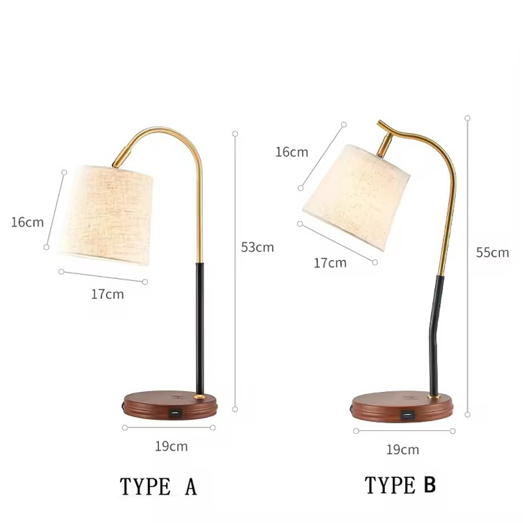 Houten draadloze oplader Home Decor Luxe tafellamp